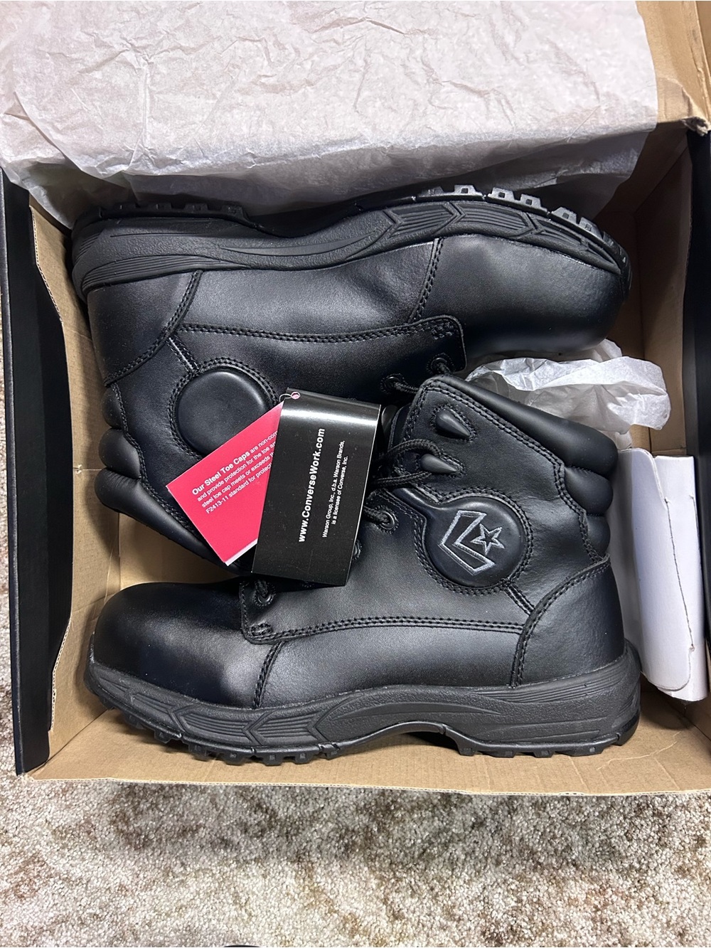 NWT Converse Men's Black Work Boots